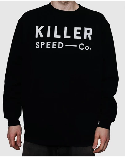 Killer Speed Co. - Killer Speed Co. Men Logo Crew Neck Jumper Raglan Sleeve Black 