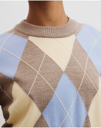 Country Road - Merino Long Sleeve Argyle Knit