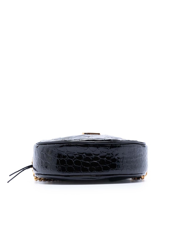 Pre-Loved by Azura Reborn - Pre-Loved Croc Embossed Patent Round Vinyle Camera Bag