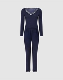 Hunkemoller - Long Sleeve Jersey Modal Lace PJ Set