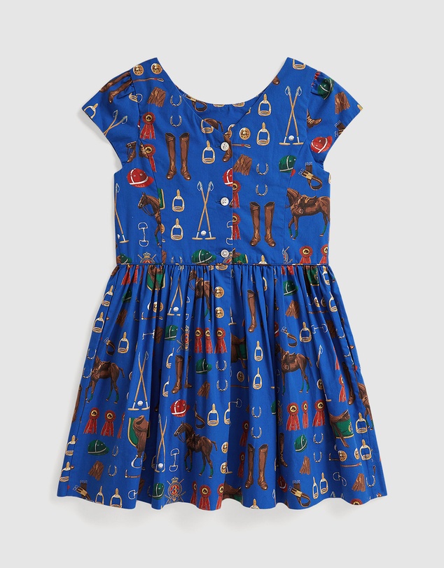 Polo Ralph Lauren - Equestrian-Print Cotton Poplin Dress - Kids