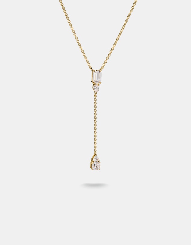 THOMAS SABO - THOMAS SABO Y Necklace with White Zirconia Stones Gold