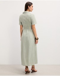 The Fated - Claudia Linen Blend Midi Dress