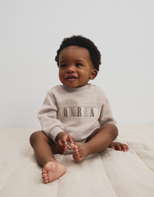 Country Road - Organically Grown Cotton Logo Oversized Long Sleeve Bodysuit