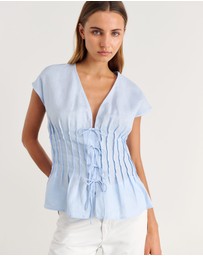 Jag - Delphine Pintuck Linen Blouse