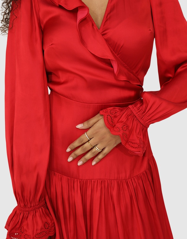 Belle & Bloom - Wild Flower Embroidered Wrap Dress