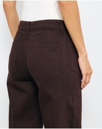 AERE - Mid Rise Barrel Leg Jeans