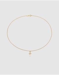 Elli Jewelry - Necklace Choker Cross Pendant Classic with Crystal in 925 Sterling Silver Gold Plated
