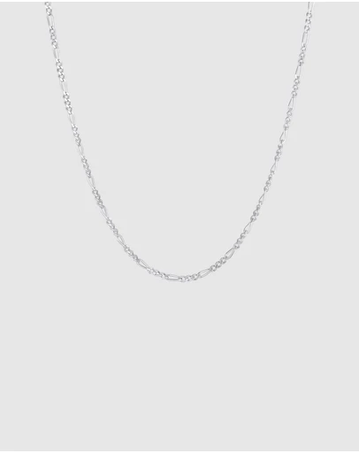 Kuzzoi - ICONIC EXCLUSIVE - Classic Figaro Chain Necklace in Oxidised 925 Sterling Silver