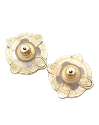 Pre-Loved by Azura Reborn - Pre-Loved Gold Plated Enamel Maltese Cross and Faux Pearl Push Back Earrings