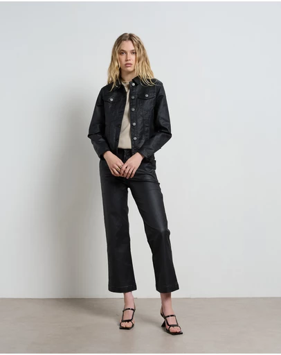 DRICOPER DENIM - Dita Coated Denim Black Jacket