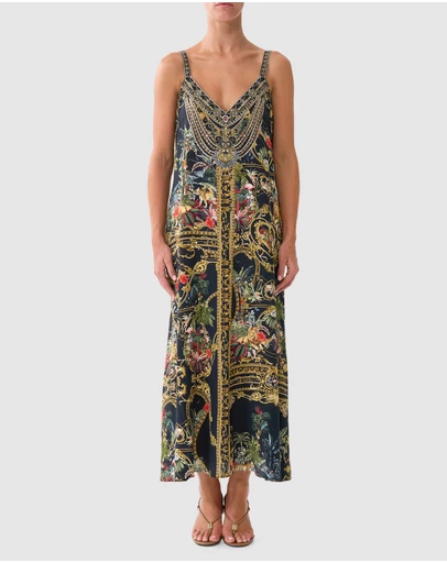 Camilla - V Neck Midi Slip Dress