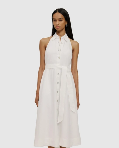 Trenery - Linen Halter Shirt Dress