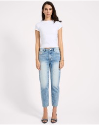 ONE TEASPOON - Slims High Waist Cropped Slim Fit Denim Jeans - Sunset Blue
