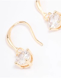 Lovisa - Gold Plated Cubic Zirconia Solitaire Hook Drop Earrings