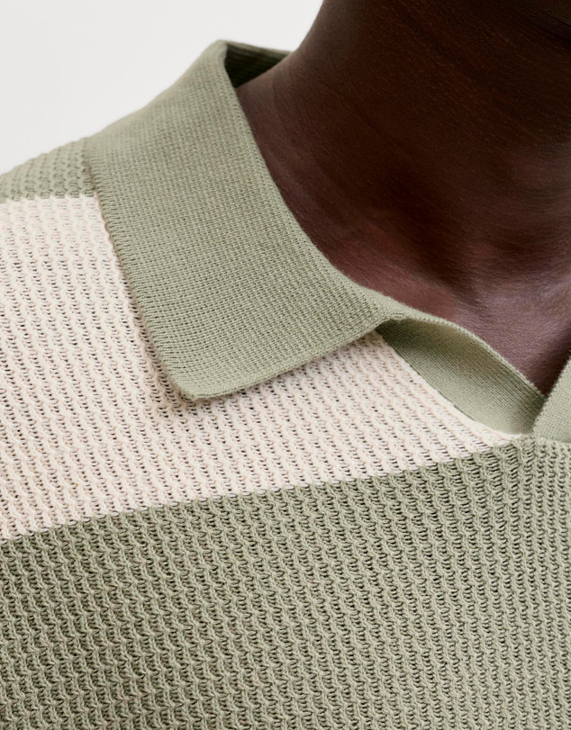 Jack & Jones - Liam Knit Stripe Split Neck Polo