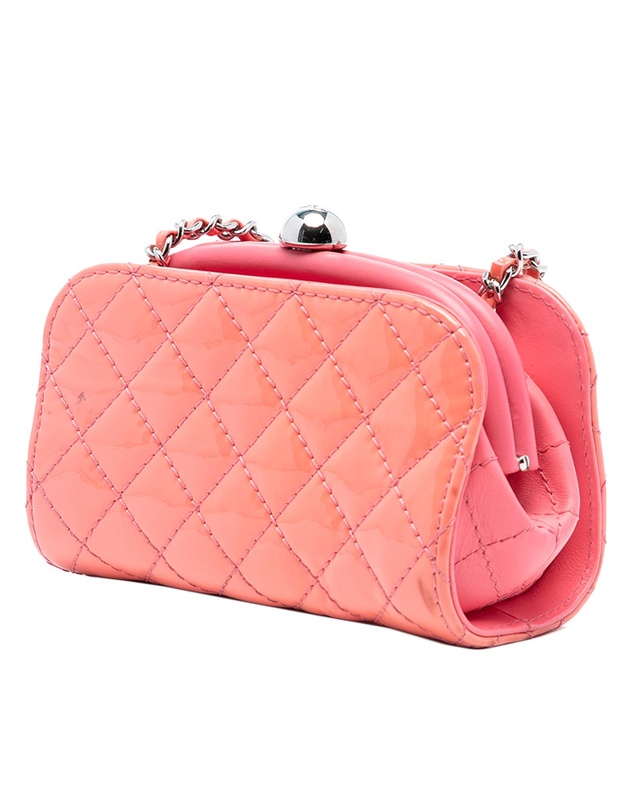 Pre-Loved by Azura Reborn - Pre-Loved CC Quilted Patent Frame Clutch with Chain