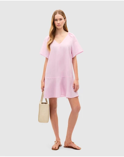 Seed Heritage - Core Linen Flutter Mini Dress