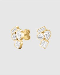 Rosefield - Playful Diamonds Cluster Gold-Tone Stud Earrings