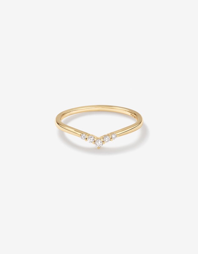 Michael Hill - Diamond Chevron Wedding Band in 14kt Yellow Gold