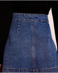 AERE - Denim Wrap Over Mini Skirt