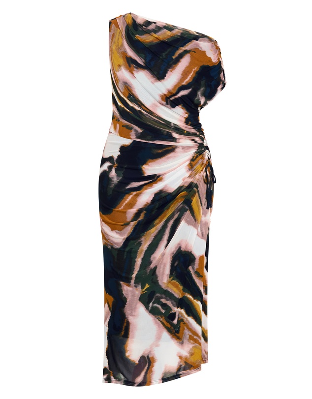 City Chic - Vivid Mesh Glaze Print Maxi Dress