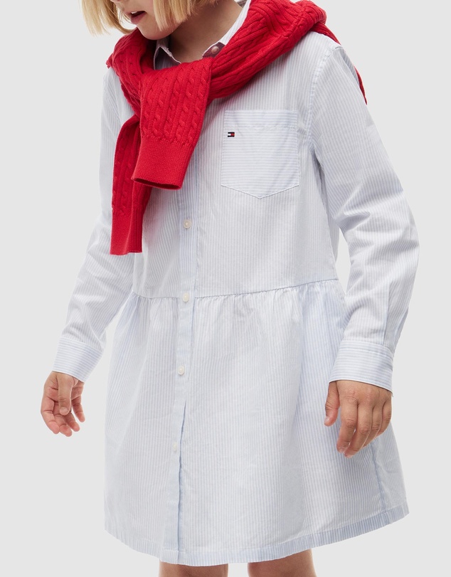 Tommy Hilfiger - Essential Patch Pocket Oxford Shirt Dress - Teens