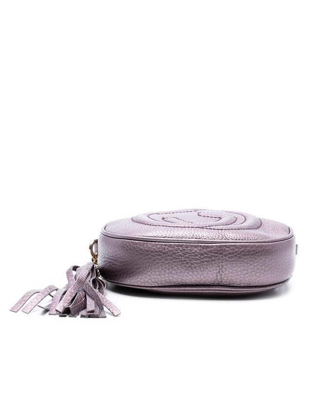 Pre-Loved by Azura Reborn - Pre-Loved Mini Metallic Pebbled Calfskin Soho Chain Crossbody