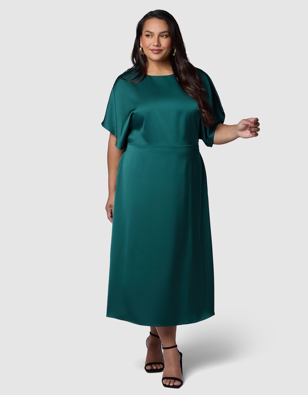 Pink Dusk by Curve Project - Lust Unleashed Satin Midi Dress