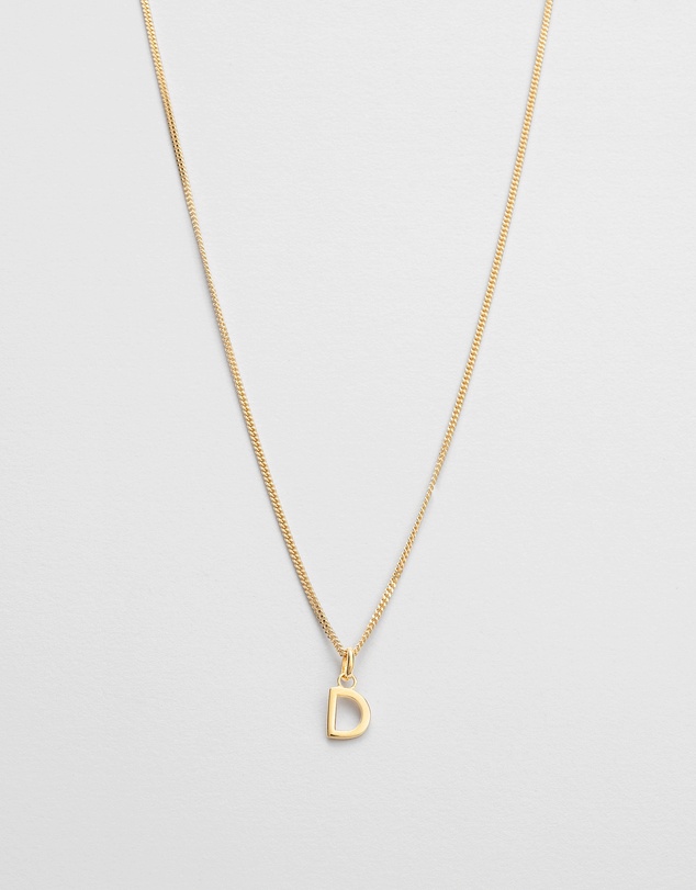Kirstin Ash - D Outline Initial Necklace
