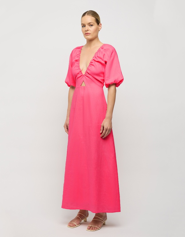 FRIEND of AUDREY - Thea Linen Balloon Sleeve Dress