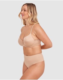 Bras N Things - Microfibre High Waist V String Knicker - Nude