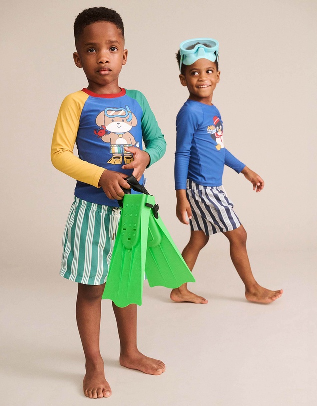 Huxbaby - Beach Puppy Colour Block Rashie - Kids