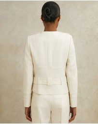 REISS - ATELIER - Athena Wool Collarless Belted Jacket