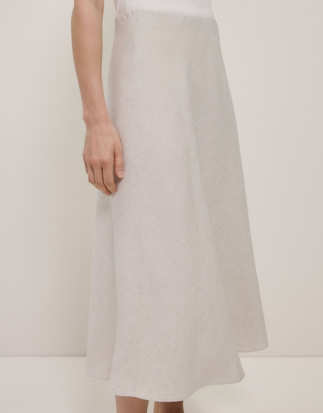 Trenery - Yarn Dyed Linen Bias Slip Skirt in Flax