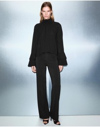 M.N.G - Straight-Fit Trousers With Elastic Waist