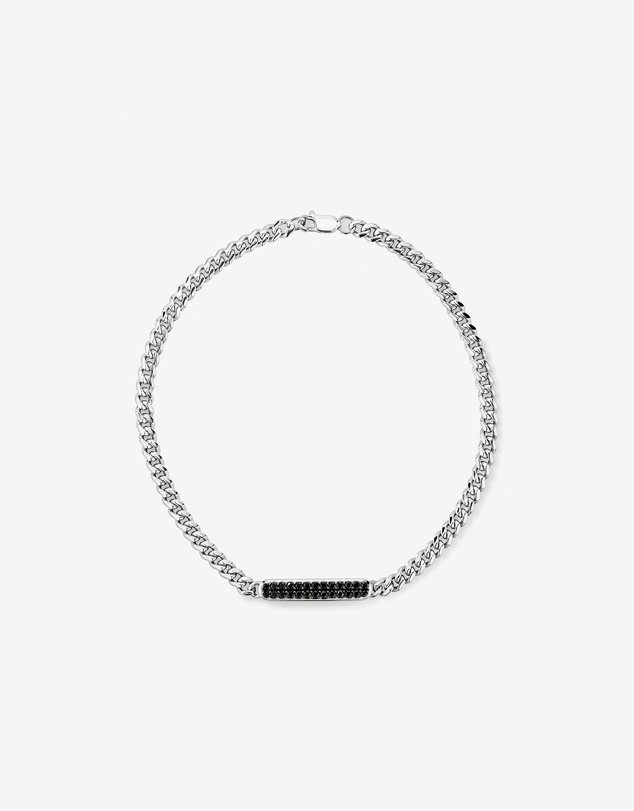 Michael Hill - Men's 0.30 Carat TW Black-Diamond Micro Curb Bracelet in Sterling Silver