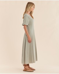 Amelius - Auguste Puff Sleeve Midi Dress