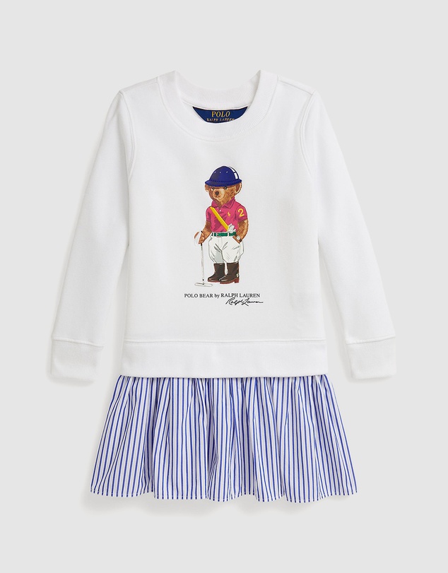 Polo Ralph Lauren - Polo Bear Striped-Skirt Fleece Dress - Kids