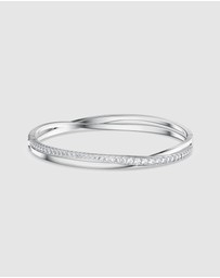 Swarovski - Hyperbola bangle, White, Rhodium plated