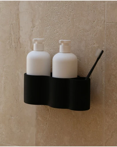 DESIGNSTUFF - CURV Shower Caddy, Silicone/Adhesive