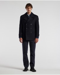 Calibre - Melton Pea Coat Navy