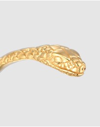 Elli Jewelry - Bracelet Bangle Open Snake Motif in 925 Sterling Silver Gold Plated