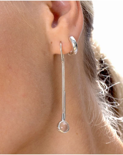 Elli Jewelry - Rock Crystal Teardrop Earrings in 925 Silver