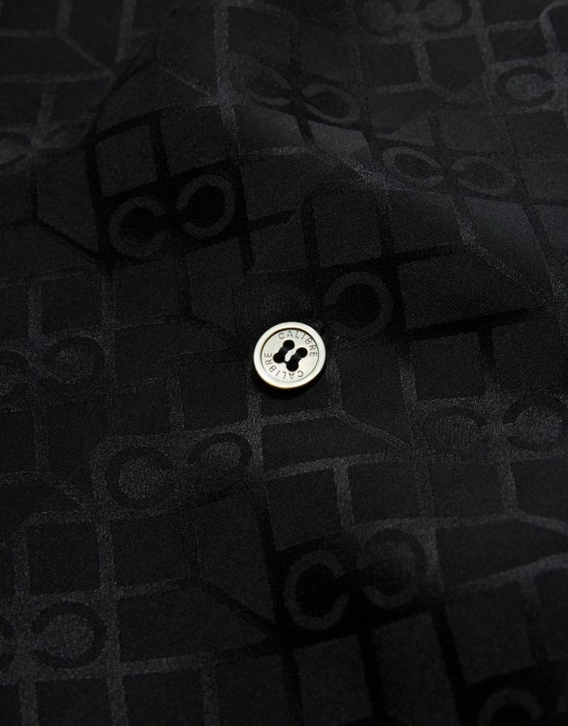 Calibre - Monogram Silk Short Sleeved Shirt Black
