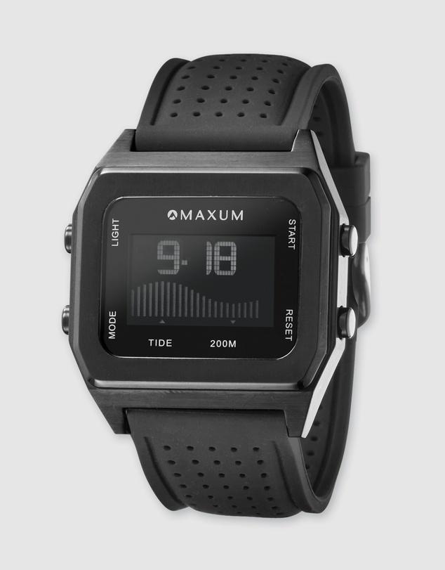 Maxum - Raglan Tide Watch - Black Silicone Strap