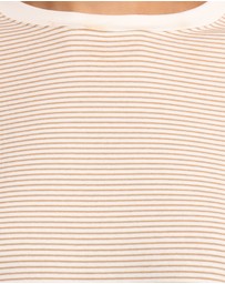 Petal & Pup - Ruva Long Sleeve Tee - Beige White Stripe