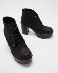 ROC Boots Australia - Pampas Leather Platform Ankle Boots