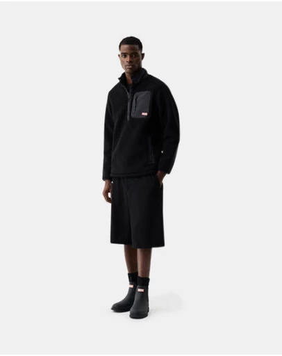 Hunter - Athol Half Zip Borg Fleece Jacket Black