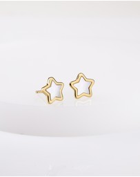 Wanderlust + Co - Star Pearl & Gold Stud Earrings